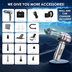 4-in-1 Handheld Cordless Car Vacuum Cleaner, 84000 RPM High Power Air Blower, inflator deflator & Mini Car Vacuum Cleaner for Home, Office & Outdoor, 6000mAh Battery & Type-C Fast Charging
