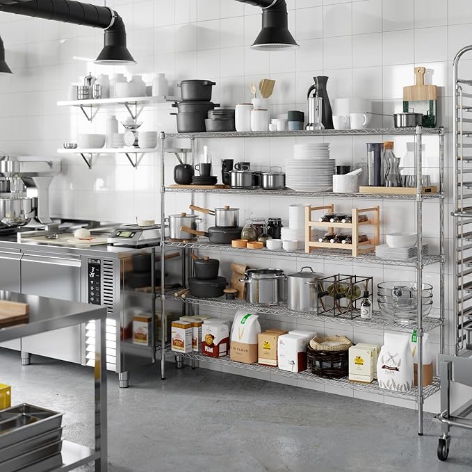 Regal Altair 14" Deep x 72" Wide x 64" Height Wire Shelving Kit | 5-Tier | NSF Commercial Storage Rack Unit