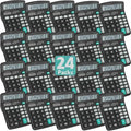 24 Pack Calculator Bulk, 12 Digits Calculators Desktop with Large LCD Display and Sensitive Butto, Solar and Battery Dual Power, Desk Calculator for School, Office, Home
