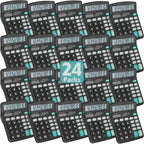 24 Pack Calculator Bulk, 12 Digits Calculators Desktop with Large LCD Display and Sensitive Butto, Solar and Battery Dual Power, Desk Calculator for School, Office, Home