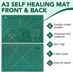 CLOYAN Cutting Mat 12"x18", 1 Pack Double-Sided 5-Ply Self Healing Sewing Cutting Mat, Cutting Mats Board for Crafts-Sewing, Fabric, Quilting, Scrapbooking Project