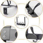SKOLOO Over The Door Hook, Door Hanger Hooks for Hanging Clothes, Towels, Coats, Hats, Over The Door Towel Hook - Black on White, Assembly Required
