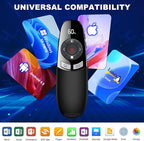[Timer LCD Display] Wireless Presenter USB C Presentation Clicker Remote w Laser Pointer,Long Range Power Point Clicker Slide Clicker for Office Classroom Teacher