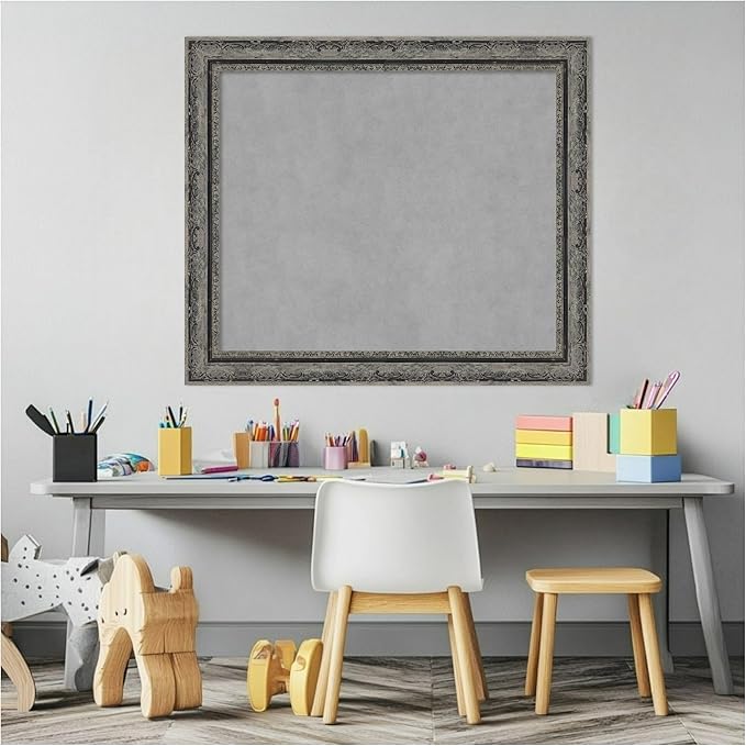 Amanti Art Black Framed Magnetic Board 24x28 Medium Vision Board for use with Magnets, 100% Metal Sheet to Display Items as Office Decor or for Home Organization in mudroom, Kitchen or Kids Room