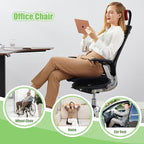 Aurssa Air Fiber Office Chair Cushion - Ergonomic Seat Cushion for Orthopedic Coccyx, Relief Hip & Back Support - Doctor Recommended Cushion for Long Sitting Worker Driver & Handicapped (Black)