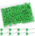 WILLBOND 500 Pack Map Push Pins Map Tacks Small Round Head Push Pins Thumb Tacks for Travel Picture Photo Bulletin Board Wall DIY Craft School Office Home(Light Green,1/6 Inch)