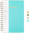 Spiral Notebook-5.75" x 8.125" College Ruled Journal with Inner Pockets and 160 Pages,PU Leather Cover Business Journal, Twin-Wire Binding Notebook Perfect for Office & Home School Supplies MintGreen
