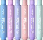Nicpro 6 Pack Rotary Retractable Erasers, Soft TPE Rubber Twist Large Pencil Erasers in Cute Macaron Colors, Clean-Erasing Eraser for Kids & Students, School Office Supplies Stationary Set