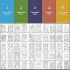 Fuxi Coloring Books for Kids Ages 8-12 Girls, 50 Sheets (73lb/120gsm) Blank Paper Drawing Pad + 50 Designs Blank Paper for Kids Coloring, Christmas Gifts for Grandkids.