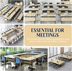 Conference Table,55.1''Folding Conference Room Table for 4-12 People,Mobile Flip Top MeetingTraining Table with Different Coulor and Styles for Offices, Classrooms,Meeting Room (4, G)