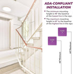 Khaki w/Black ADA Floor 6 Sign with Braille – Made from Durable Acrylic and Ready to Mount