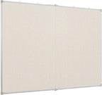 AMUSIGHT Double-Sided Large Cork Board with Linen, 60" x 40" Foldable Hanging Aluminum Framed Bulletin Board, Vision Board Pin Board Corkboards for Walls, Office, School Decor, 20 Pushpins