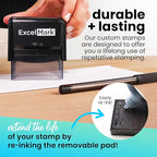 ExcelMark Custom Rubber Stamp – Clean & Easy Stamping – Personalized Self-Inking Stamp (Extra Large)