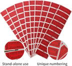 ChtepTamper 100 Pieces Total Transfer Tamper-Evident Stickers Security Labels Great for Goods Shipping,Exchange of Agency Files, Privacy Protection or More(Serial Number 0.8 * 2.4inches Red)