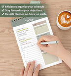 104 Pgs To Do List Notepad, 52 Undated Sheets Duplex-printed Daily Planner For Work Home School Office Desk Accessories Supplies & Goal Setting Tasks -Green