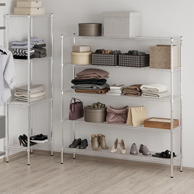 Regal Altair 14" Deep x 60" Wide x 64" Height Wire Shelving Kit | 5-Tier | NSF Commercial Storage Rack Unit