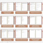 SUNEE End of Life Planner - I‘m Dead Now What Planner, Large Print Spiral-Bound Estate Organizer with Tabs for Seniors & Family. Covers Final Wishes, Passwords & Funeral Planning.A4（9"x11.2"), Brown