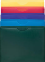 Poly File Jacket, Reinforced Straight Cut Tab, 1’’ Expansion Pocket, Letter Size, Assorted Colors - 10-Pack