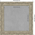 Amanti Art Silver Framed Magnetic Board 20x20 Small Vision Board for use with Magnets, 100% Metal Sheet to Display Items as Office Decor or for Home Organization in mudroom, Kitchen or Kids Room