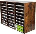 EasyPAG Wooden Literature Organizer with Adjustable Shelves, 27 Compartments Office Paper Organizer Storage 13500 Sheets Letter Size Paper, Student Mailbox for Classroom, Archaize