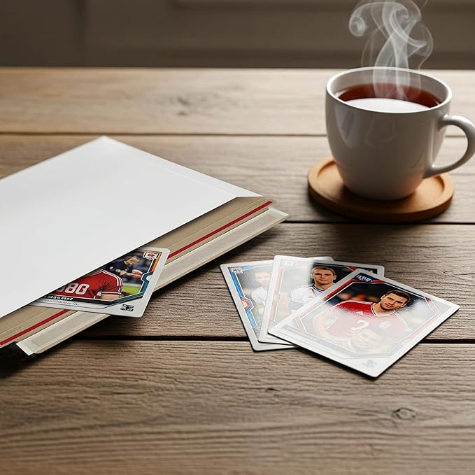 100 Pack 6.5x4.5 inches Rigid Mailers Self Seal Photo Document Cardboard Mailers, Stay Flat White Cardboard Shipping Envelopes, Photography Mailer for CD, Photos, Document