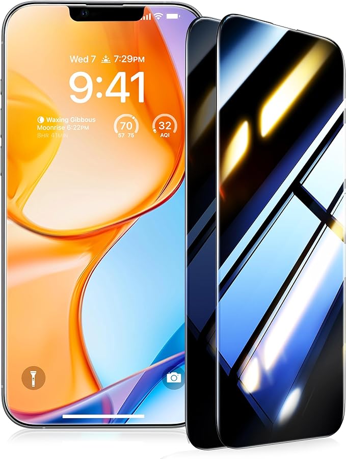 UltraGlass Ultra 9H+ Glass for iPhone 13/13 Pro Privacy Screen Protector [No.1 Military Grade Shatterproof & 100% Anti Spy] Glass Privacy Screen iPhone 13/13 Pro Tempered [Longest Durable],2 Pack