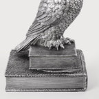 MXARLTR Owl Bookends, Book Ends for Shelves, Vintage Resin Decorative Bookends with Anti-Slip Base for Books Lovers Home Office Decor Book Holder (Silver)