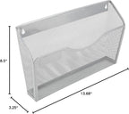 EasyPAG 6 Pack Wall File Organizer with Label Panel, Mesh Hanging File Folder Organizer for Letter/A4 Size Folders, Wall Mounted Vertical Mail Holder for Paperwork, Office, Home, School, Silver