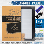 HBCY Creations 18" x 24" Rustic Black Solid Wood Frame Wall Chalkboard, Magnetic Surface, Home Décor, Restaurant & Café Menus, Blackboard, Includes Chalk, Eraser & Hanging Hardware