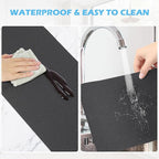 MooiFun Drawer Liners, Waterproof Shelf Liner, Anti-Slip Non-Adhesive BPA Free Kitchen Cupboard Cabinet Liner Refridge Fridge Mats Sink Protector Strong Durable for Home (Grey/11.8in x 20Ft)