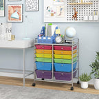 Giantex 12 Drawer Rolling Storage Cart Tools Scrapbook Paper Office School Organizer (Multicolor)