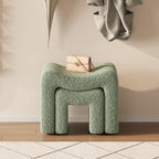 ZYKZYK Ottoman Set of 2, Plush Velvet Vanity Seats with Modern Foot Rest, Backless Stool Pair for Bedroom, Living Room & Makeup Dressing Table (2-in-1) Green
