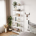 Casaottima Book Shelf, 6 Tier Tall Bookshelf, Modern Wood Bookcase Shelves for Bedroom, Industrial Display Shelf for Living Room Home Office Kitchen, Standing Shelving Unit Storage Organizer, White