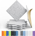 Amantech 12 Pack Acoustic Panels Self Adhesive Sound Proof Foam, High Density Sound Acoustic Panel, 12X12X0.4 Inch Square Panels in Home, Office, Reccording Room, Studio,and more(Silver Gray)