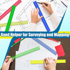 12 Inch Plastic Rulers, 32 PCS Transparent Assorted Color Metric Bulk Rulers with Inches Centimeters Millimeter. Measuring Drawing Tool for Kids, Ideal Back to School Office Home Supplies