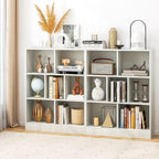 Tangkula 7-Cube Bookshelf, 41” Floor Bookcase with 2 Anti-Tipping Kits, Freestanding Storage Organizer, 4-Tier Display Shelf for Home, Office & Dorms, Natural/White (White, 7-Cube)