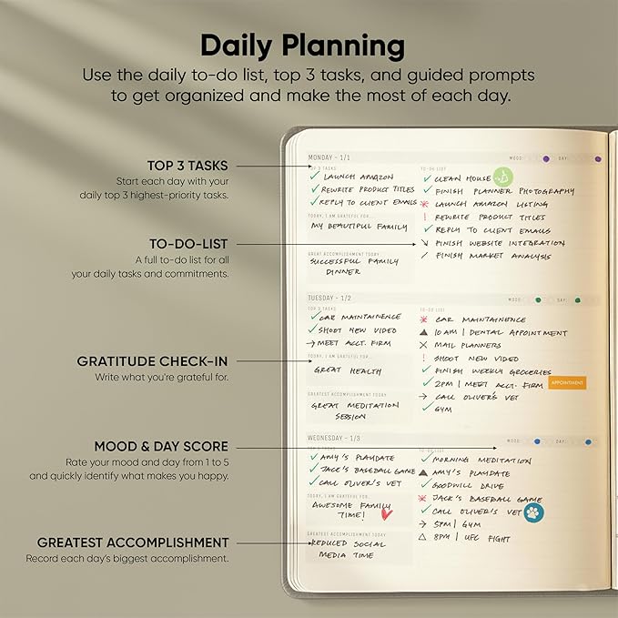 Dated, 2026 Planner, 5.8” x 8.3” - The #1 Productivity Planner to Achieve Your 2026 Goals - Planner 2026-2027 by PRODUCTIVITY STORE (A5, GREY)
