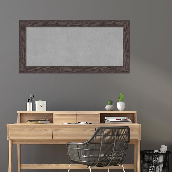 Amanti Art Black Framed Magnetic Board 26x54 Oversize Vision Board for use with Magnets, 100% Metal Sheet to Display Items as Office Decor or for Home Organization in mudroom, Kitchen or Kids Room