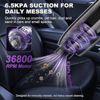 4-in-1 Car Vacuum, Mini Handheld Portable Cordless, 6.5kPa Strong Suction, Ultra-Quiet 60dB, 0.85 lb for Car, Desk & Small Spaces,USB-C Rechargeable 2 Washable HEPA Filters,Ideal Gifts for Men & Women