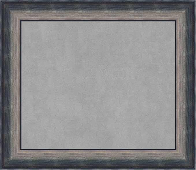 Amanti Art Silver Framed Magnetic Board 26x30 Medium Vision Board for use with Magnets, 100% Metal Sheet to Display Items as Office Decor or for Home Organization in mudroom, Kitchen or Kids Room