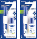 BAZIC Products Correction Fluid, Soft Bristle Brush & Precise Metal Tip Applicator, Fine Point Corrections Pen White Out Wipe Out Liquid (2/Pack), 2-Packs