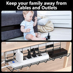 2 Pack DELAMU Under Desk Cable Management Tray, Metal Cord Cable Organizer for Desk, Easy Install Pre-drilled Wire Management Wire Organizer for Office & Home