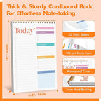 To Do List Notepad, Daily Planner Notebook with 52 Tear-off Sheets, Undated Writing Organizer for Daily Tasks and Goal, Coiled Task Track Checklist Productivity Pad for Office, Classroom, Home, School