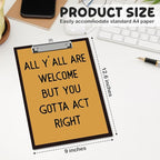 APIILVPQ Retro Clipboard，Welcome Clipboards with Low Profile Clip for Office School Use, Vintage Wooden Clip Boards for Nurses Teachers Students - A06