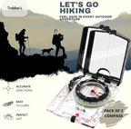 Trekker's Compass Crew Professional Military Lensatic Compass with Mirror, High-Precision Dial, Built-in Magnifier, Luminous Display for Hiking, Camping, Orienteering