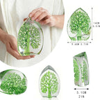 QFkris Crystal Tree of Life Decor Figurine for Home Decor, Office Desk, 3.7" Glass Tree of Life Paperweight for Positive Energy, Money, Good Luck Birthday Valentines Day Gifts for Women, Mom