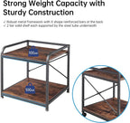 Fannova Under Desk Printer Stand, 20 Inches Deep Large Printer Table with Height Adjustable Storage Shelf, 2 Tier Rolling Printer Cart with Wheels for Home Office - Rustic Brown