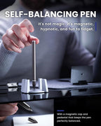 novium Hoverpen - Luxury Pen for Men & Women, Vertically Standing Executive Ballpoint Pen with Top Grade Free-Flowing Ink Refill, Metal Made, Unique Gifts, Luxury Pen for Men, Mens Gifts Ideas
