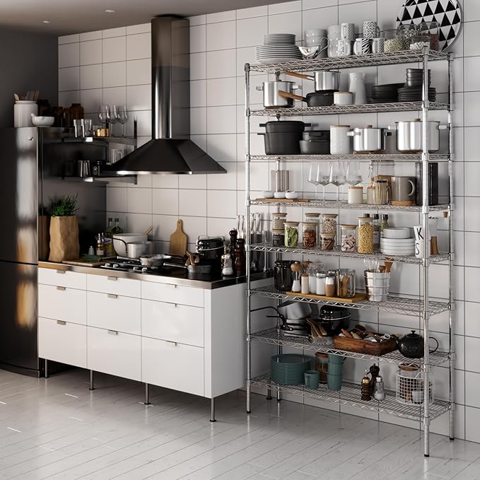 Regal Altair 14" Deep x 48" Wide x 86" Height Wire Shelving Kit | 8-Tier | NSF Commercial Storage Rack Unit