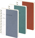 Spiral Notebook-5.75" x 8.125" College Ruled Journal with Inner Pockets and 160 Pages,PU Leather Cover Business Journal, Twin-Wire Binding Notebook Perfect for Office & Home School Supplies 3 pack Reefblue/Green/Brown